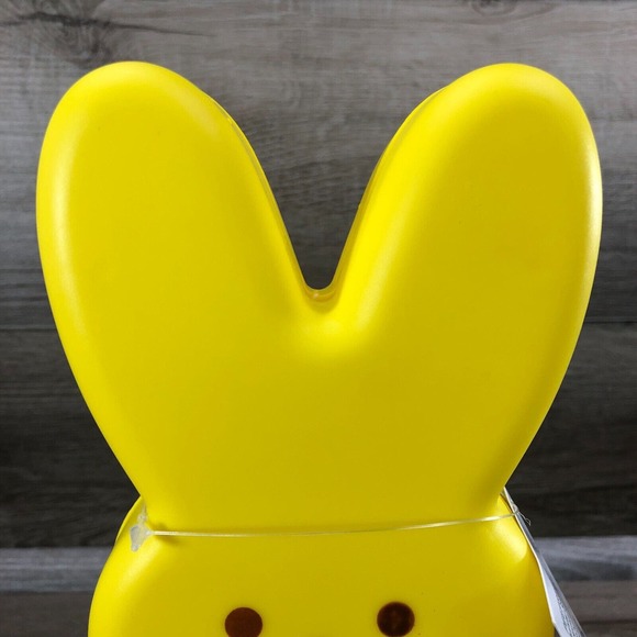 10” Yellow Peeps Blow Mold Plastic Bunny New Battery Operated LED Easter Decor - Picture 3 of 10